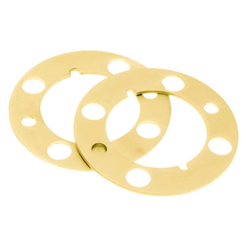 Don Jo AR-335-605 Adaptor Rings to Allow Cylindrical Levers on 1-3/8 Door 3-1/2 Diameter Aluminum for Use with Arrow Cal-Royal Corbin Russwin Hager Schlage and Yale Package of 2 Each for One Door Bright Brass Finish AR-335-605