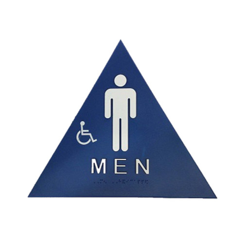 Don Jo CHS-1 Title 24 Sign Men/Handicap Triangle 11-3/4 Wide by 10-1/4 High White on Blue
