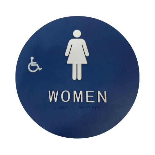 Don Jo CHS-2 Title 24 Sign Women/Handicap 12 Diameter Circle White on Blue