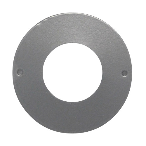 Don Jo CP-258-SL Cylinder Plate 2-5/8 Diameter Steel Indents at 3 and 9 o'clock to Prevent Collar from Shifting Aluminum Painted Finish