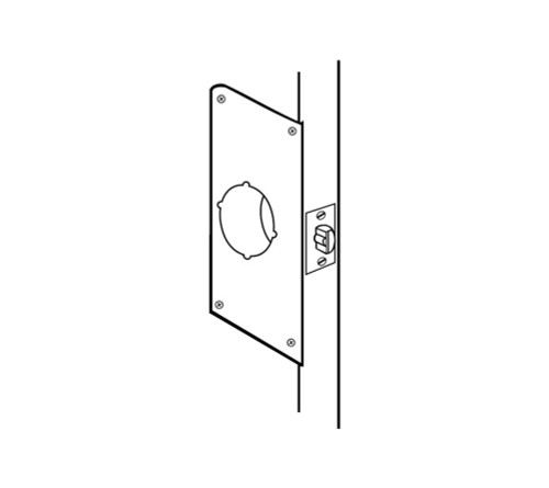 Don Jo EM-2-605 Scar Plate for 2-3/8 Backset 9 by 4 Bright Brass Finish