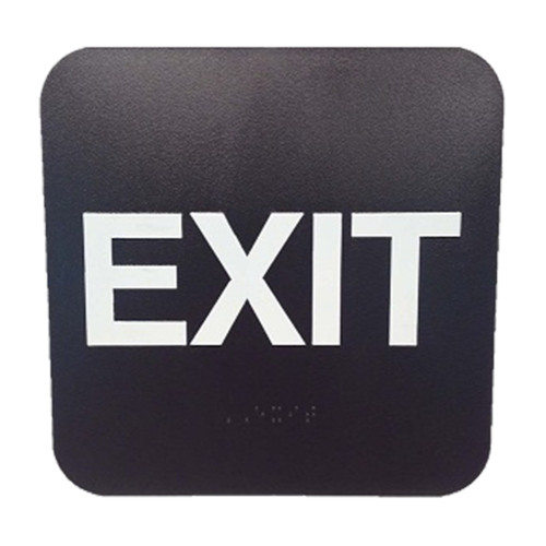 Don Jo HS-9060-35 ADA Sign Exit Rectangle 6 Wide by 6 High Raised Lettering White on Brown