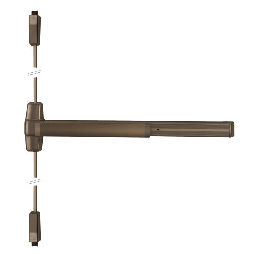 Von Duprin 9927L-NL-06 4 US10B LHR Grade 1 Surface Vertical Rod Exit Bar Wide Stile Pushpad 48 Panic Device 84 Door Height Night Latch Function 06 Lever with Escutcheon Hex Key Dogging Dark Oxidized Satin Bronze Oil Rubbed Finish Field Reversible