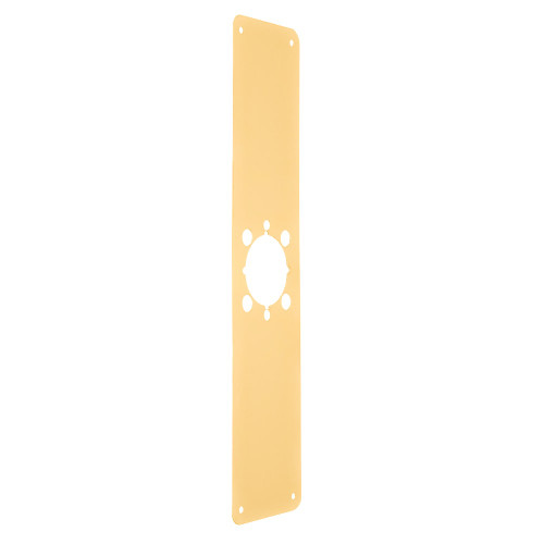 Don Jo RP-13515-605-2 Remodeler Plate 3-1/2 by 15 2-1/8 Centered Hole with Thru-bolt Holes Bright Brass Finish