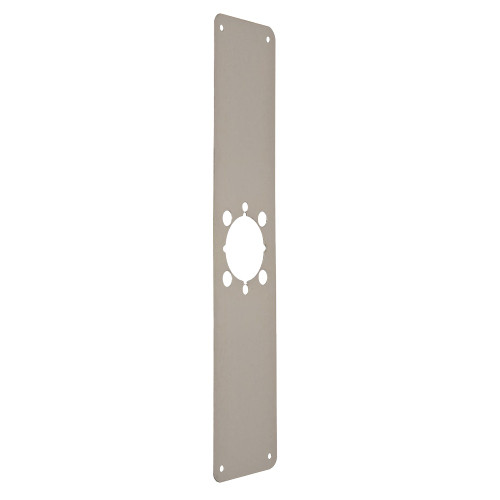 Don Jo RP-13515-630-2 Remodeler Plate 3-1/2 by 15 2-1/8 Centered Hole with Thru-bolt Holes Satin Stainless Steel Finish