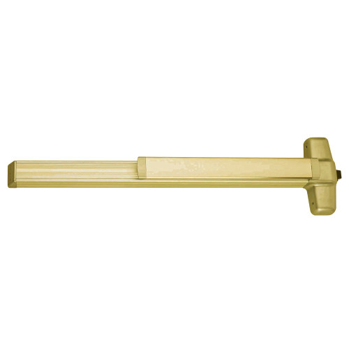 Von Duprin 99EO-F 3 US4 ALK Grade 1 Rim Exit Bar Wide Stile Pushpad 36 Device Exit Only Less Trim Alarm Kit Battery Powered Request to Exit Switch Less Dogging Satin Brass Finish Non-handed 99EO-F 3 US4 ALK