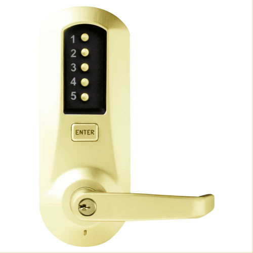 DormaKaba 5021XSWL-03-41 Cylindrical Combination Lever Lock 2-3/4 Backset 1/2 Throw Latch KIL Schlage C Keyway Bright Brass 5021XSWL-03-41