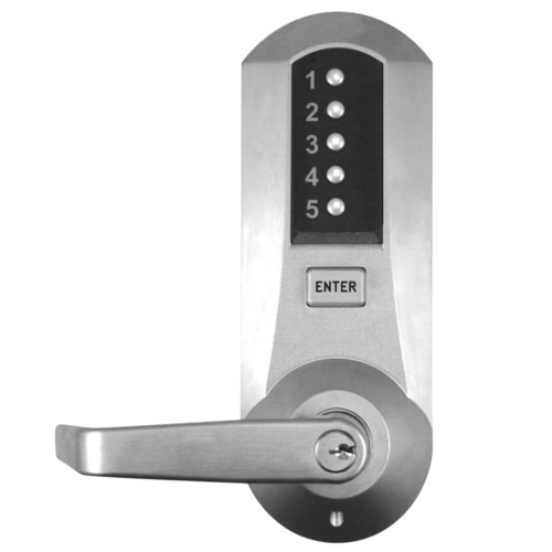 DormaKaba 5022XSWL-26D-41 Cylindrical Combination Lever Lock 2-3/8 Backset 1/2 Throw Latch KIL Schlage C Keyway Satin Chrome 5022XSWL-26D-41