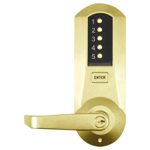 DormaKaba 5041XSWL-03-41 Cylindrical Combination Lever Lock Passage 2-3/4 Backset 1/2 Throw Latch KIL Schlage C Keyway Bright Brass 5041XSWL-03-41