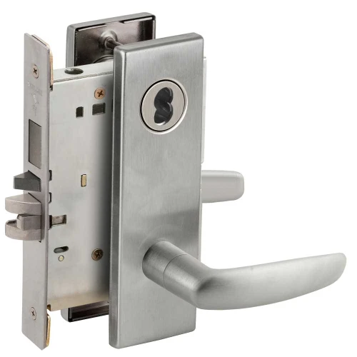 Schlage L9453B 07N 626 Entrance Mortise Lock with Deadbolt 07N Design SFIC Prep Less Core Satin Chrome L9453B 07N 626