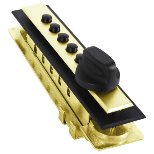 DormaKaba 9622C20-03-41 Cabinet Lock Wood Application End Throw Clutch Ball Bearing Knob With Trim Plate Standard Deadbolt Bright Brass 9622C20-03-41
