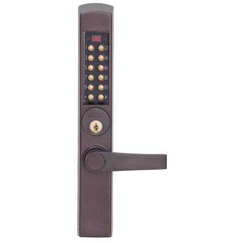 DormaKaba E3066MSNL-744-41 E-Plex 3000 for Adams Rite Deadbolts 300 Access Codes 9000 Audit Events Schlage C Keyway Lever Dark Bronze with Brass Accents E3066MSNL-744-41