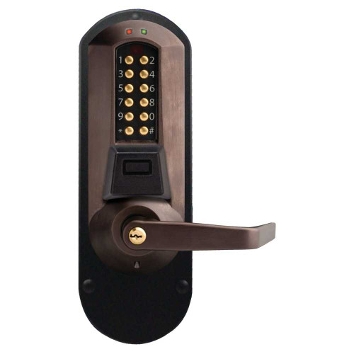 DormaKaba E5710XSWL-744-41 E-Plex 5700 Prox Exit Trim 3000 Access Codes 30000 Audit Events KIL Schlage C Keyway Dark Bronze with Brass Accents E5710XSWL-744-41