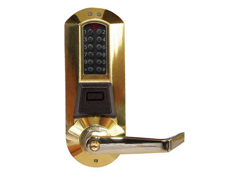 DormaKaba E5731XSWL-605-41 E-Plex 5700 Cylindrical Prox Lock 3000 Access Codes 30000 Audit Events KIL Schlage C Keyway 2-3/4 Backset 1/2 Throw Bright Brass E5731XSWL-605-41