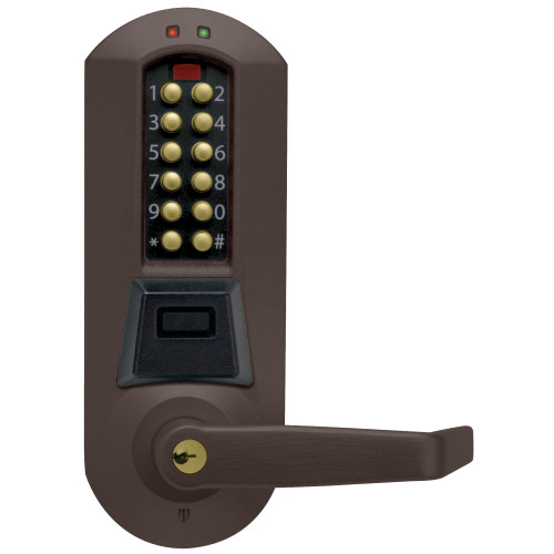 DormaKaba E5731XSWL-744-41 E-Plex 5700 Cylindrical Prox Lock 3000 Access Codes 30000 Audit Events KIL Schlage C Keyway 2-3/4 Backset 1/2 Throw Dark Bronze with Brass Accents