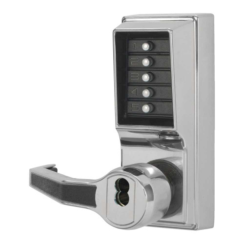 DormaKaba L8146R-026-41 Mortise Combination Lever Lock Key Override Passage Lockout Sargent LFIC Prep Less Core Bright Chrome L8146R-026-41