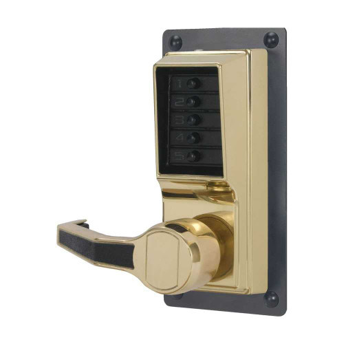 DormaKaba LLP1010-03-41 Exit Trim Lever Lock Combination Only Left Hand Reverse Bright Brass LLP1010-03-41