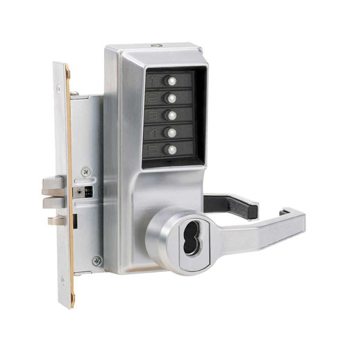 DormaKaba R8146S-26D-41 Mortise Combination Lever Lock Key Override Passage Lockout Schlage FSIC Prep Less Core Satin Chrome R8146S-26D-41