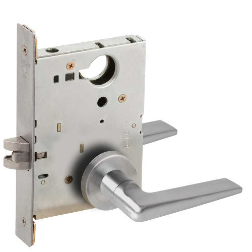 Schlage L9010 05A 626 Grade 1 Passage Latch Mortise Lock 05 Lever A Rose Satin Chrome Finish Field Reversible L9010 05A 626