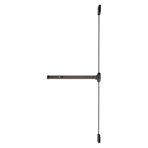 Falcon 19-V-EO SP313 4 RHR Grade 1 Surface Vertical Rod Exit Device Narrow Stile Pushpad Hex Key Dogging Exit Only Accepts Various Trim 48 Right Hand Reverse Dark Bronze Painted Finish