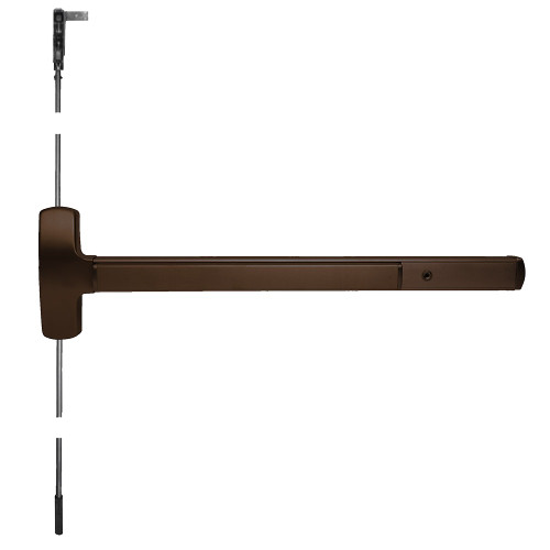 Falcon 25-C-EO 3 313AN 25 Series Exit Device Concealed Vertical Rod Exit Only 3 Ft Device Dark Bronze Anodized Aluminum