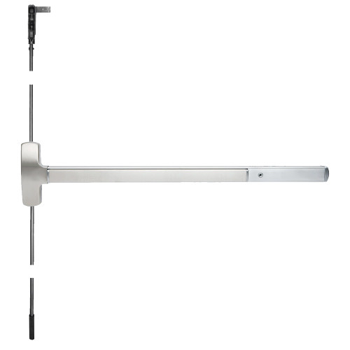 Falcon 25-C-EO 4 26D 25 Series Exit Device Concealed Vertical Rod Exit Only 4 Ft Device Satin Chrome