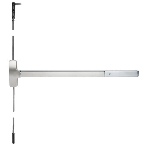 Falcon 25-C-EO 4 32D 25 Series Exit Device Concealed Vertical Rod Exit Only 4 Ft Device Satin Stainless Steel