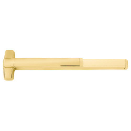 Von Duprin RXQEL9850WDCDT 3 US3 Grade 1 Concealed Vertical Cable Exit Bar 36 Device 72 to 84 Door Height Dummy Function Escutcheon Pull Motorized Latch Retraction Request to Exit Switch Less Dogging Bright Brass Finish Field Reversible RXQEL9850WDCDT 3 US3
