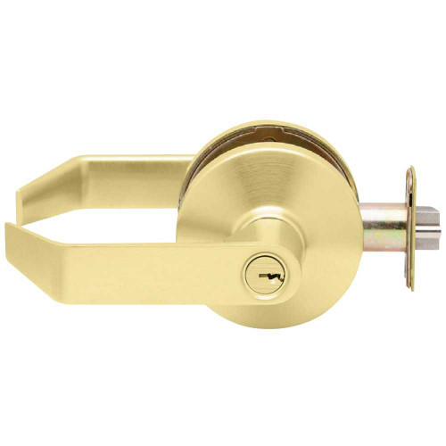Falcon B511PD D 606 Grade 2 Cylindrical Lock Entry/Office Function Key in Lever Cylinder Dane Lever Standard Rose Satin Brass Finish Non-handed B511PD D 606