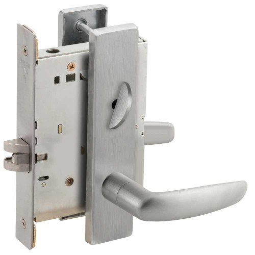 Schlage L9040 07L 626 Grade 1 Bed Bathroom Privacy Mortise Lock 07 Lever L Escutcheon Satin Chrome Finish Field Reversible L9040 07L 626