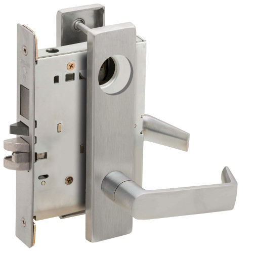 Schlage L9453L 06L 626 Entrance Mortise Lock with Deadbolt 06L Design Less Cylinder Satin Chrome