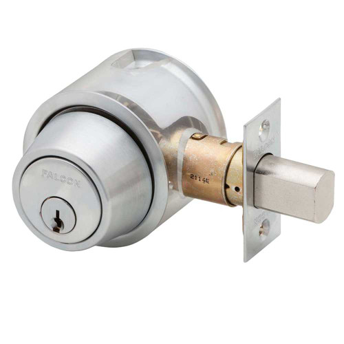 Falcon D141CP6 626 Single Cylinder Deadbolt Schlage C Keyway Satin Chrome D141CP6 626
