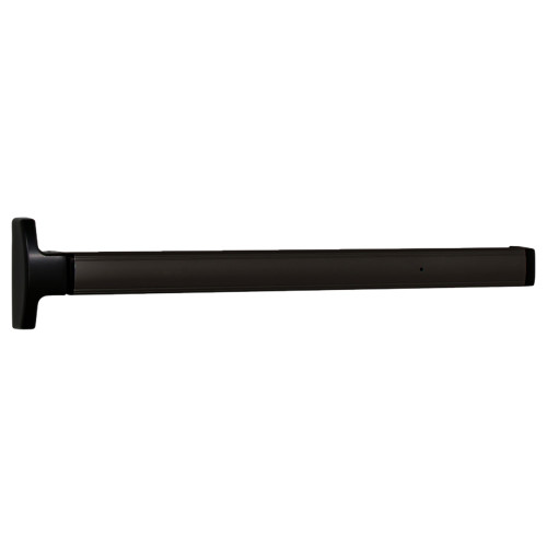 Falcon EL1690EO 30IN DC13 Grade 1 Concealed Vertical Rod Exit Device Narrow Stile Pushpad 30 Device Exit Only Electric Latch Retraction Dark Bronze Anodized Aluminum Finish Field Reversible EL1690EO 30IN DC13
