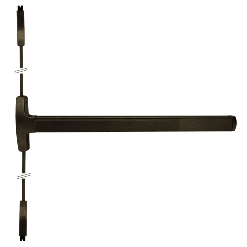 Falcon F-24-V-EO 4 313AN Grade 1 Fire Rated Surface Vertical Rod Exit Device Exit Only 48 Dark Bronze Anodized Aluminum Finish