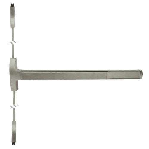 Falcon F-24-V-EO 4 32D Grade 1 Fire Rated Surface Vertical Rod Exit Device Exit Only 48 Satin Stainless Steel Finish