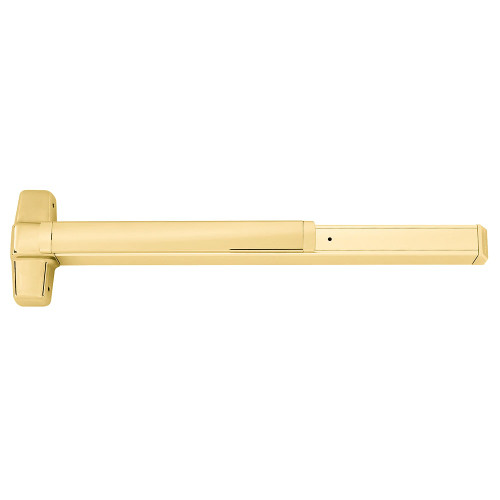 Von Duprin RX9849L-BE-02-F 3 US3 RHR Grade 1 Concealed Vertical Cable Exit Bar 36 Fire-rated Device 82 to 96 Door Height Passage Function 02 Lever with Escutcheon Request to Exit Switch Hex Dogging Bright Brass Finish Field Reversible RX9849L-BE-02-F 3 US3 RHR