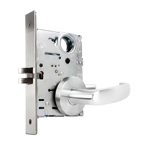 Falcon MA101 QG 625 Grade 1 Passage Mortise Lock Quantum Lever Gala Rose Bright Chrome Finish MA101 QG 625