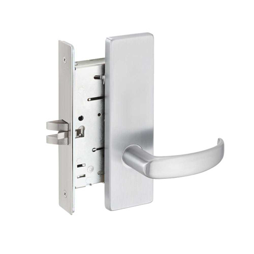 Falcon MA101 QN 626 Grade 1 Passage Mortise Lock Quantum Lever Napa Escutcheon Satin Chrome Finish MA101 QN 626