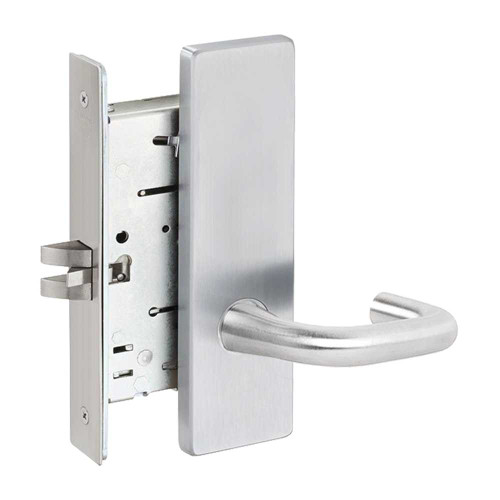 Falcon MA101 SN 626 Grade 1 Passage/Closet Mortise Lock Non-Keyed Sutro Lever Napa Escutcheon Satin Chrome Finish Field Reversible MA101 SN 626