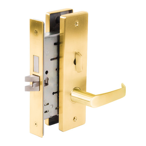 Falcon MA311 DN 605 Grade 1 Privacy Bedroom Bath Mortise Lock Dane Lever Napa Escutcheon Bright Brass Finish