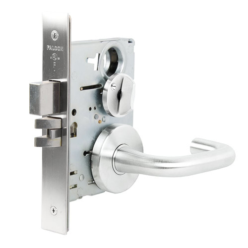 Falcon MA311 SG 626 Grade 1 Privacy Bedroom Bath Mortise Lock Sutro Lever Gala Rose Satin Chrome Finish