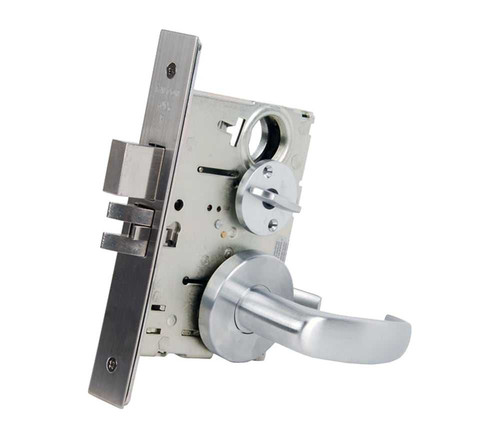 Falcon MA371L QG 630 Grade 1 Store Door Mortise Lock Less Cylinder Quantum Lever Gala Rose Satin Stainless Steel Finish MA371L QG 630