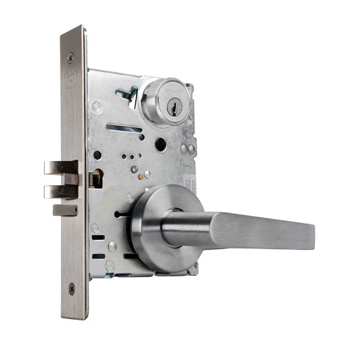Falcon MA411P DG 626 Grade 1 Asylum Mortise Lock 5-Pin Conventional Cylinder Dane Lever Gala Rose Satin Chrome Finish Field Reversible MA411P DG 626