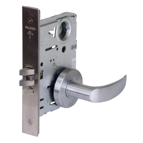 Falcon MA441L AG 626 Grade 1 Classroom Security Mortise Lock Less Cylinder Avalon Lever Gala Rose Satin Chrome Finish