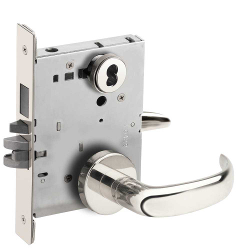Schlage L9453J 17A 625 Entrance Mortise Lock with Deadbolt 17A Design FSIC Prep Less Core Bright Chrome L9453J 17A 625
