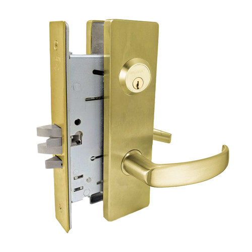 Falcon MA561CP6 QN 606 Grade 1 Classroom Mortise Lock Schlage C Keyway Quantum Lever Napa Escutcheon Satin Brass Finish