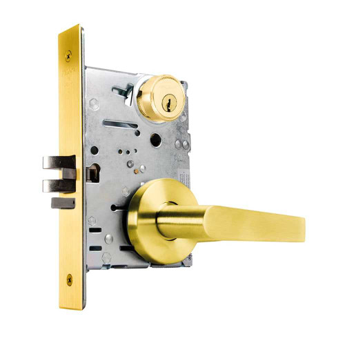Falcon MA561P DG 605 Grade 1 Classroom Mortise Lock Dane Lever Gala Rose Bright Brass Finish MA561P DG 605