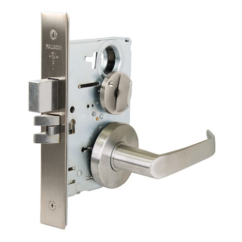 Falcon MA571L DG 630 Grade 1 Dormitory/Exit Mortise Lock Less Conventional Cylinder Dane Lever Gala Rose Satin Stainless Steel Finish Field Reversible