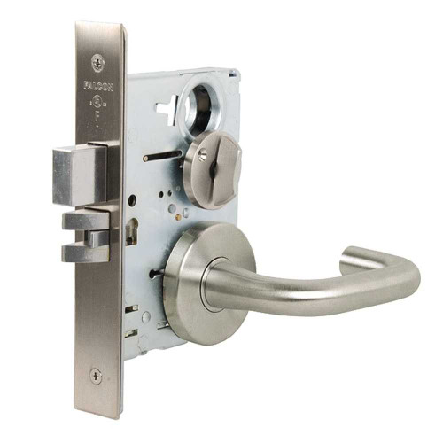 Falcon MA571P SG 630 Grade 1 Dormitory Exit Mortise Lock Sutro Lever Gala Rose Satin Stainless Steel Finish MA571P SG 630
