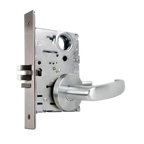 Falcon MA581L QG 630 Grade 1 Storeroom Mortise Lock Less Cylinder Quantum Lever Gala Rose Satin Stainless Steel Finish